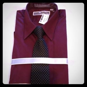 Michael Kors Boys Dress Shirt & Tie Combo